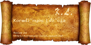 Kormányos Lúcia névjegykártya